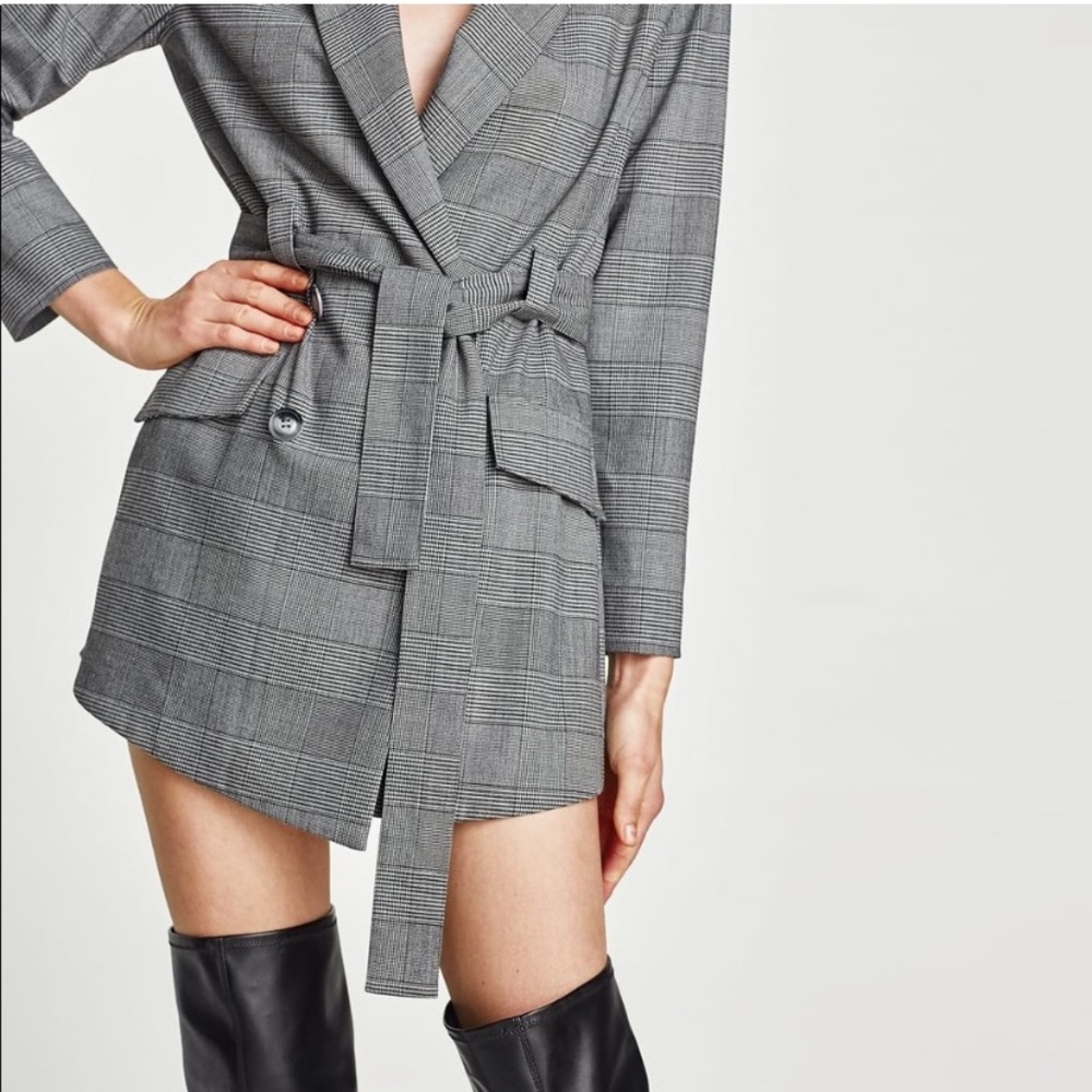 Zara plaid blazer romper